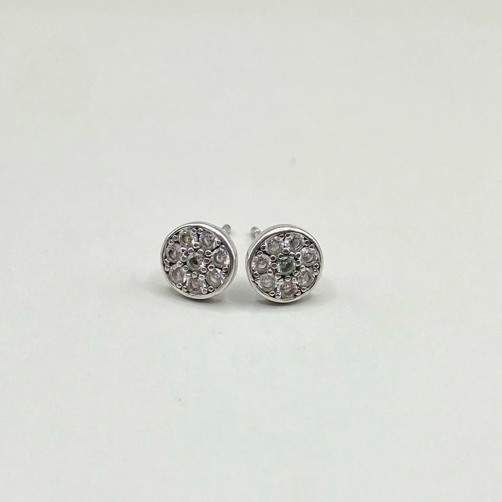 Cubic Zirconia Pave Cluster Post Earrings